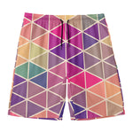 Pastel Geometric Shape Pattern Print Men's Swim Trunks