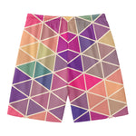 Pastel Geometric Shape Pattern Print Men's Swim Trunks