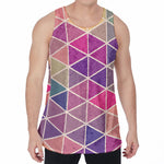 Pastel Geometric Shape Pattern Print Men's Velvet Tank Top