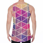 Pastel Geometric Shape Pattern Print Men's Velvet Tank Top