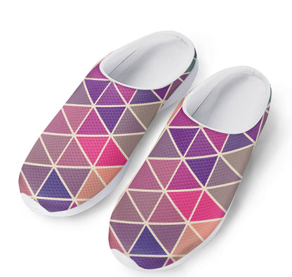 Pastel Geometric Shape Pattern Print Mesh Casual Shoes