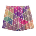 Pastel Geometric Shape Pattern Print Mesh Shorts