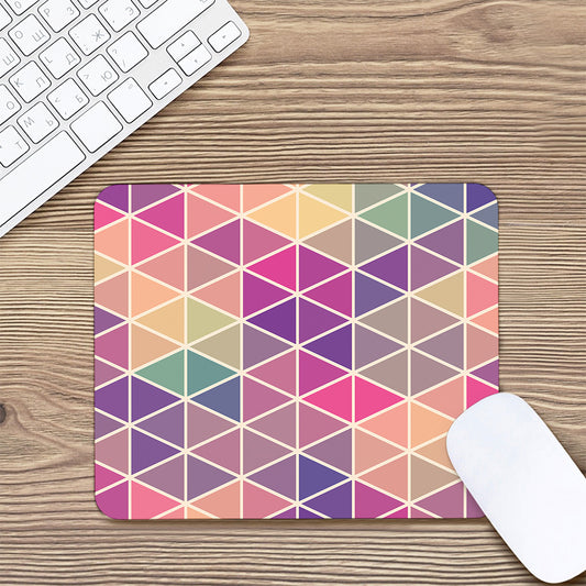 Pastel Geometric Shape Pattern Print Mouse Pad