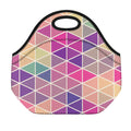 Pastel Geometric Shape Pattern Print Neoprene Lunch Bag