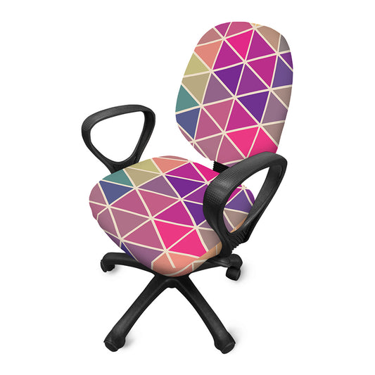 Pastel Geometric Shape Pattern Print Office Chair Cover