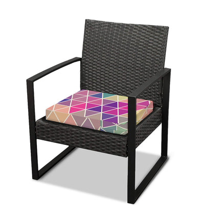 Pastel Geometric Shape Pattern Print Outdoor Seat Cushion Cover