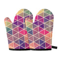 Pastel Geometric Shape Pattern Print Oven Mitts