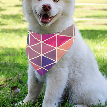 Pastel Geometric Shape Pattern Print Over The Collar Dog Bandana