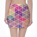 Pastel Geometric Shape Pattern Print Pencil Mini Skirt