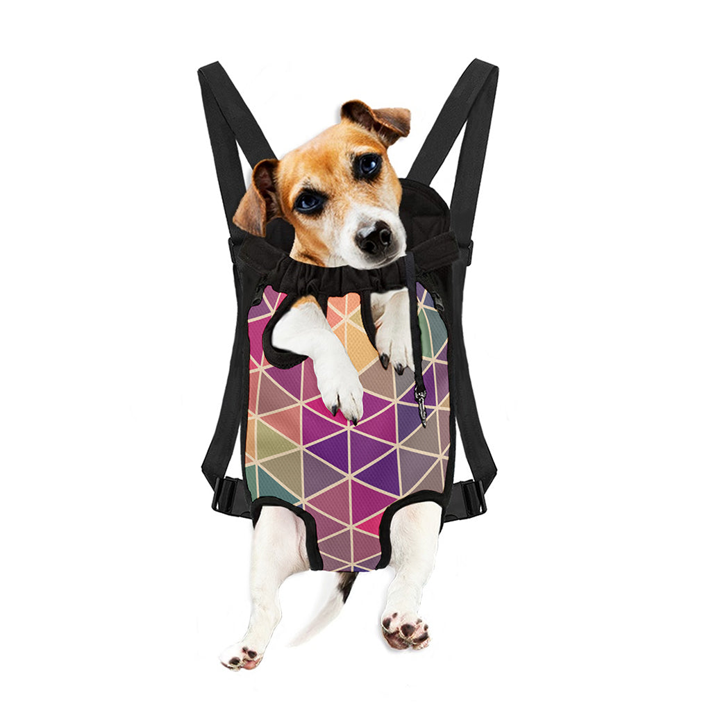 Pastel Geometric Shape Pattern Print Pet Carrier Backpack