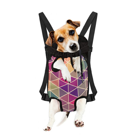 Pastel Geometric Shape Pattern Print Pet Carrier Backpack