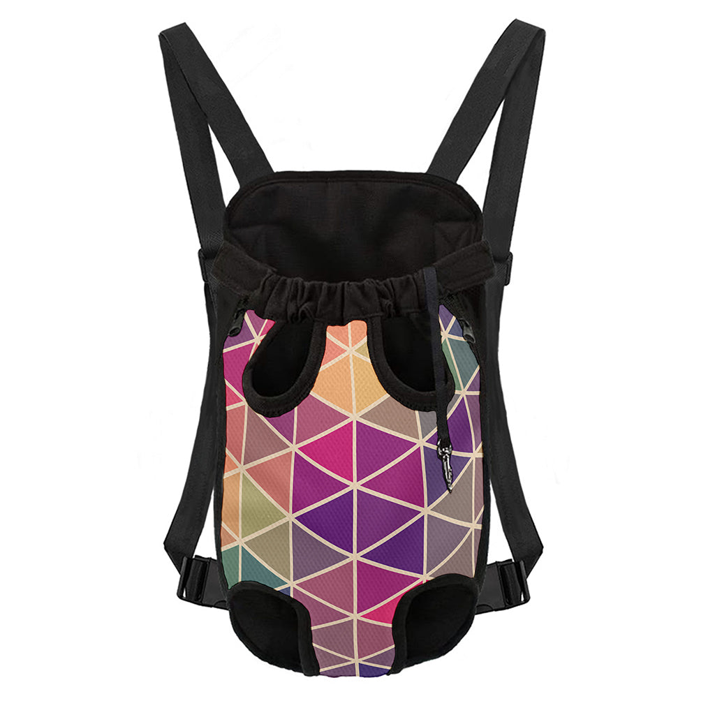 Pastel Geometric Shape Pattern Print Pet Carrier Backpack