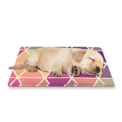 Pastel Geometric Shape Pattern Print Pet Cooling Mat Cover