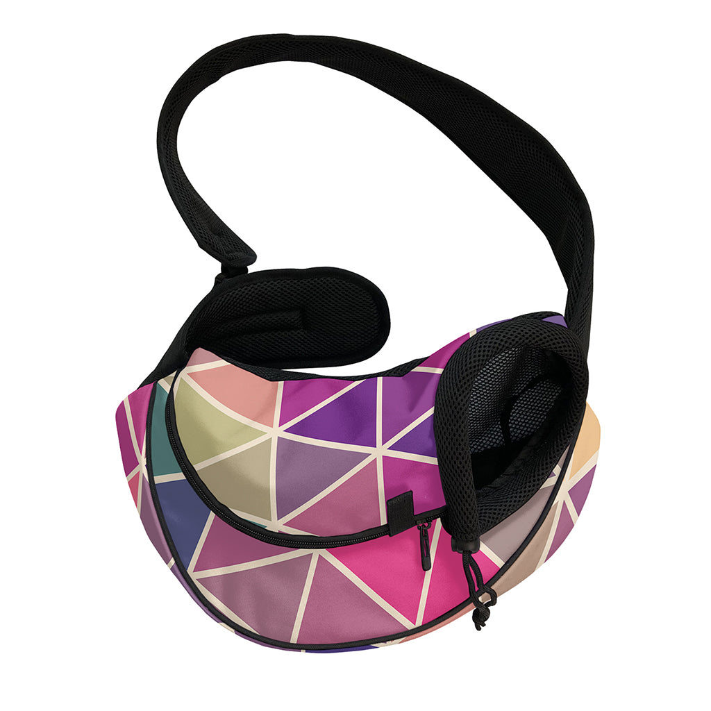 Pastel Geometric Shape Pattern Print Pet Sling Carrier