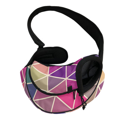 Pastel Geometric Shape Pattern Print Pet Sling Carrier