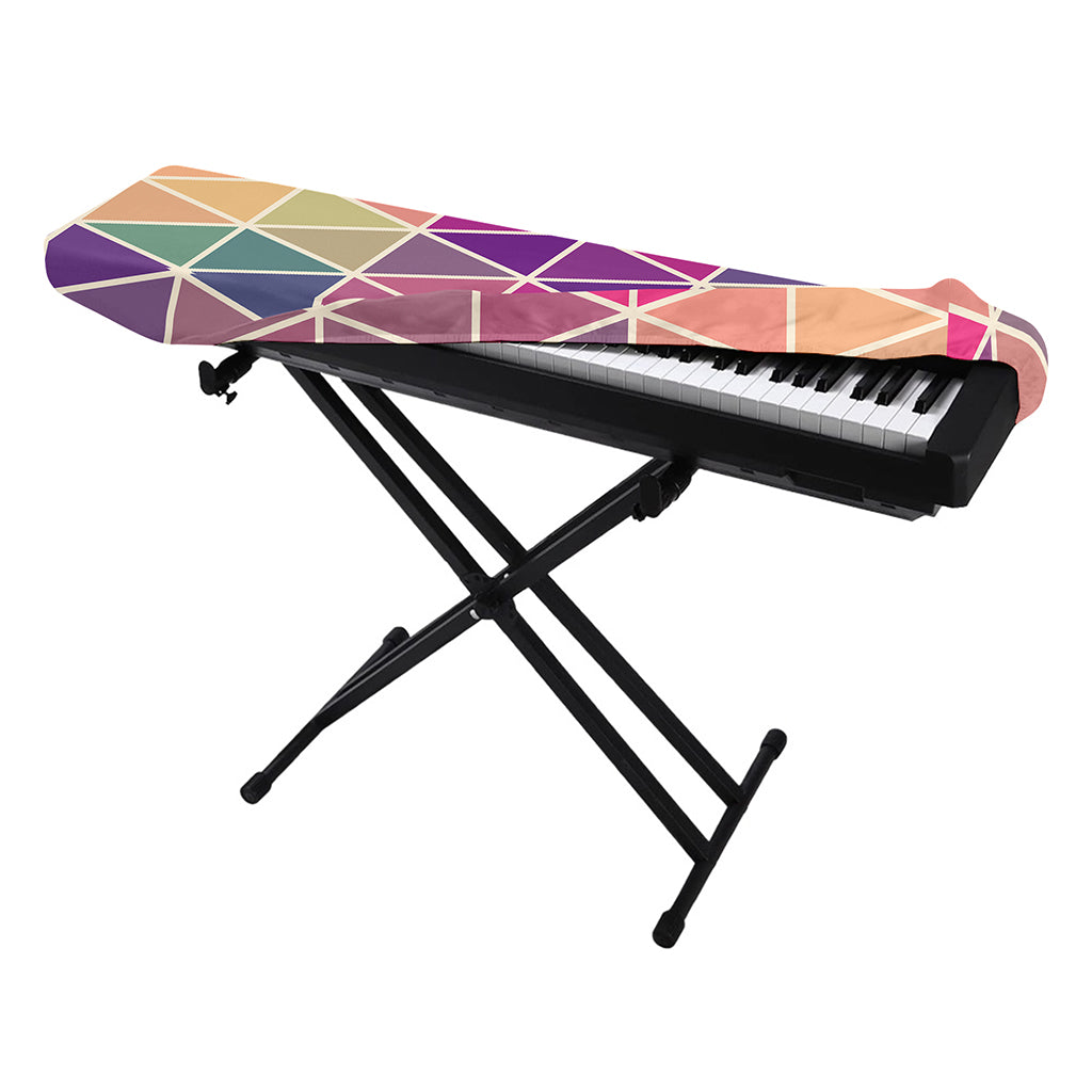 Pastel Geometric Shape Pattern Print Piano Keyboard Cover