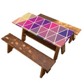 Pastel Geometric Shape Pattern Print Picnic Table Cover