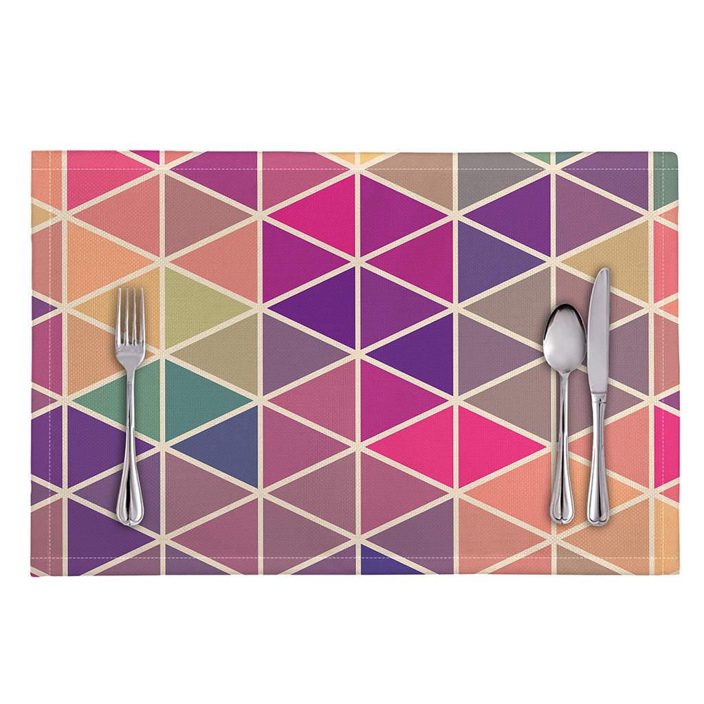 Pastel Geometric Shape Pattern Print Placemat