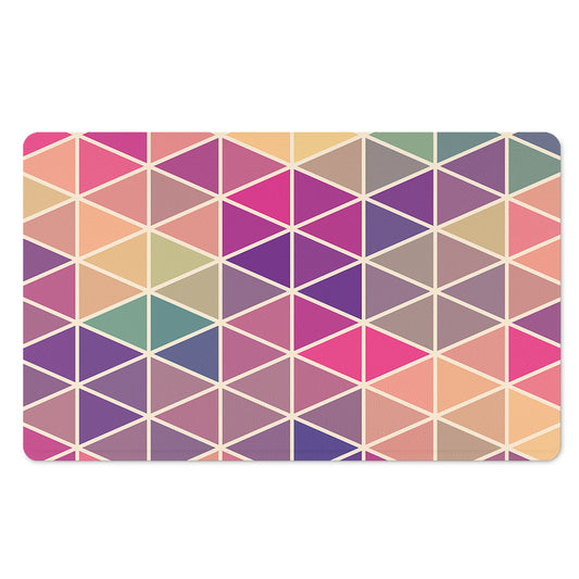Pastel Geometric Shape Pattern Print Polyester Doormat