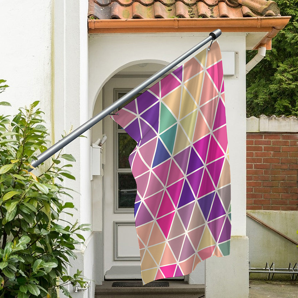 Pastel Geometric Shape Pattern Print Polyester Flag