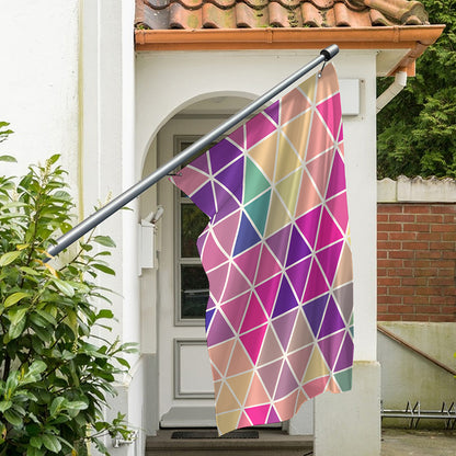 Pastel Geometric Shape Pattern Print Polyester Flag