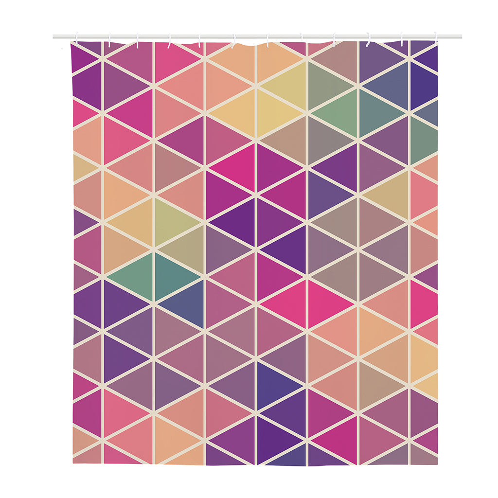 Pastel Geometric Shape Pattern Print Polyester Shower Curtain