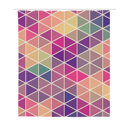 Pastel Geometric Shape Pattern Print Polyester Shower Curtain