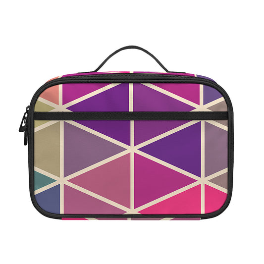 Pastel Geometric Shape Pattern Print Portable Lunch Bag
