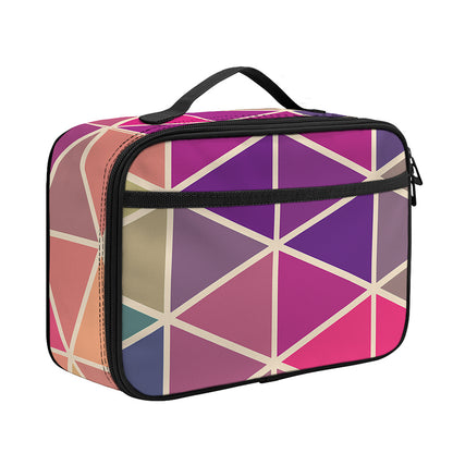 Pastel Geometric Shape Pattern Print Portable Lunch Bag