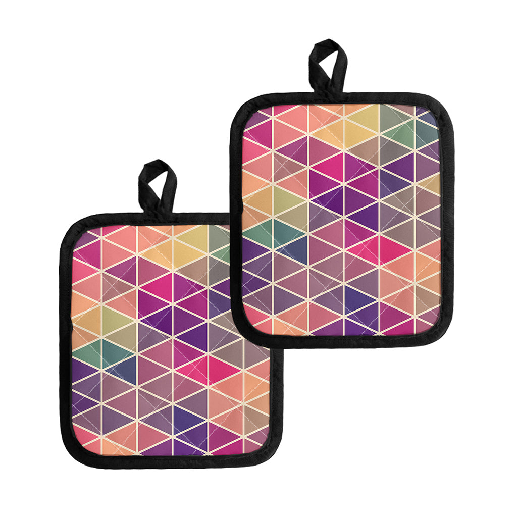 Pastel Geometric Shape Pattern Print Pot Holders