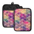 Pastel Geometric Shape Pattern Print Pot Holders With Pocket