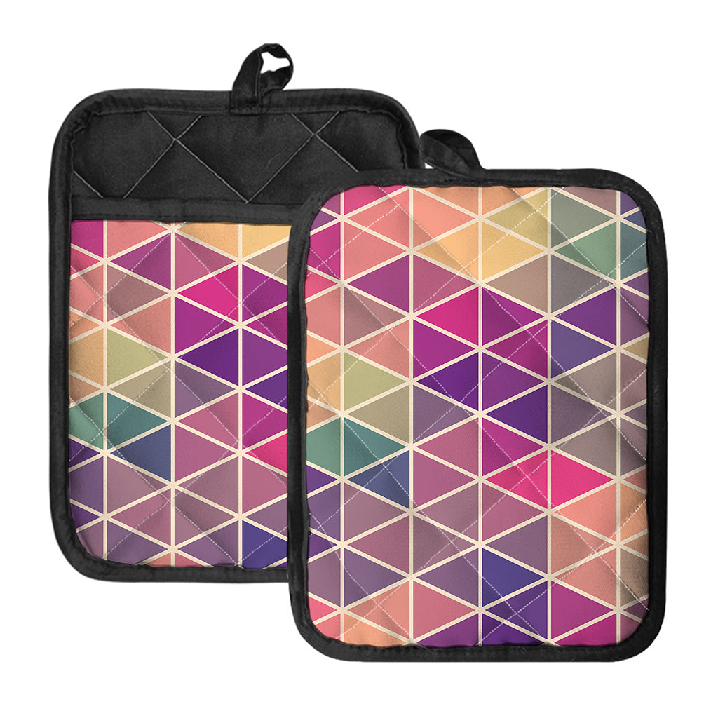 Pastel Geometric Shape Pattern Print Pot Holders With Pocket
