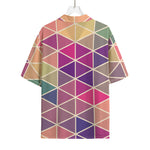 Pastel Geometric Shape Pattern Print Rayon Hawaiian Shirt