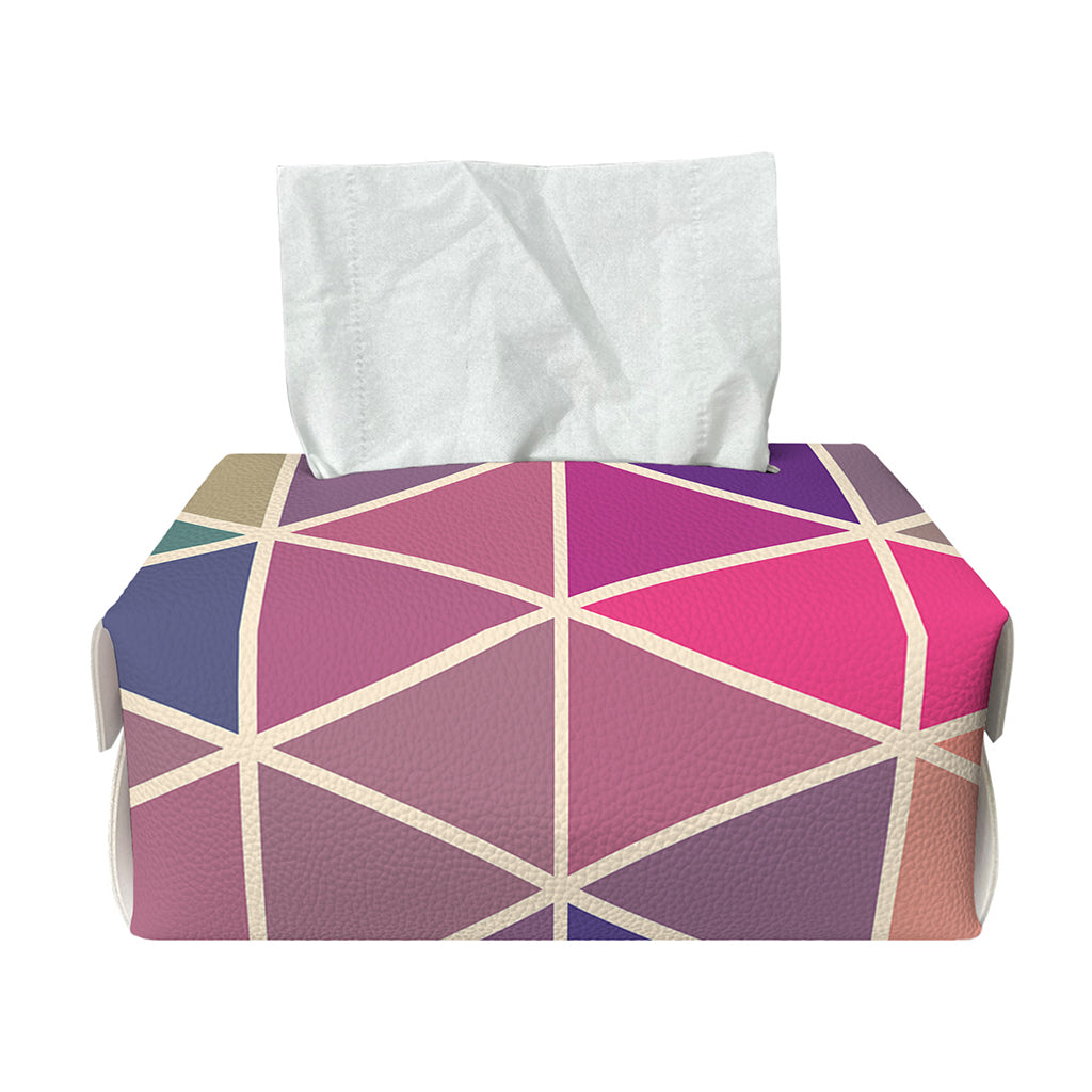 Pastel Geometric Shape Pattern Print Rectangle Tissue Box Cover