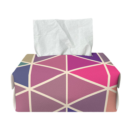 Pastel Geometric Shape Pattern Print Rectangle Tissue Box Cover