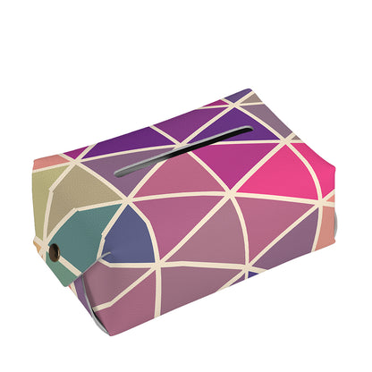Pastel Geometric Shape Pattern Print Rectangle Tissue Box Cover