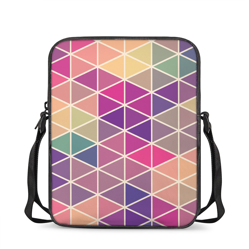 Pastel Geometric Shape Pattern Print Rectangular Crossbody Bag