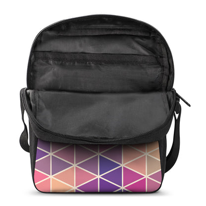 Pastel Geometric Shape Pattern Print Rectangular Crossbody Bag