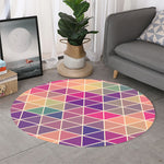 Pastel Geometric Shape Pattern Print Round Rug