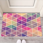 Pastel Geometric Shape Pattern Print Rubber Doormat