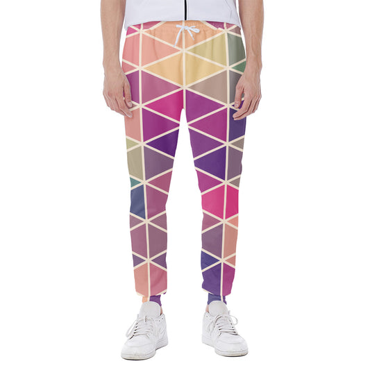 Pastel Geometric Shape Pattern Print Scuba Joggers
