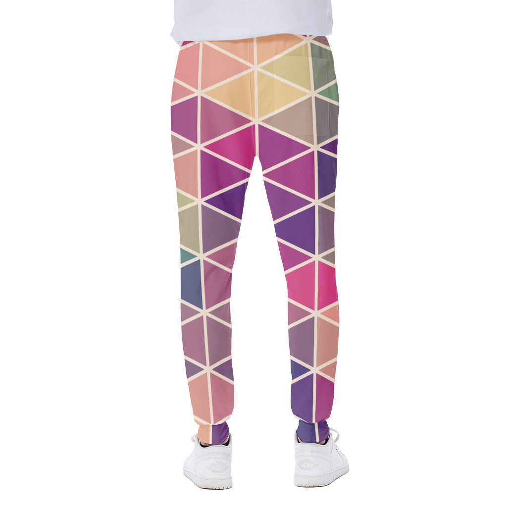Pastel Geometric Shape Pattern Print Scuba Joggers