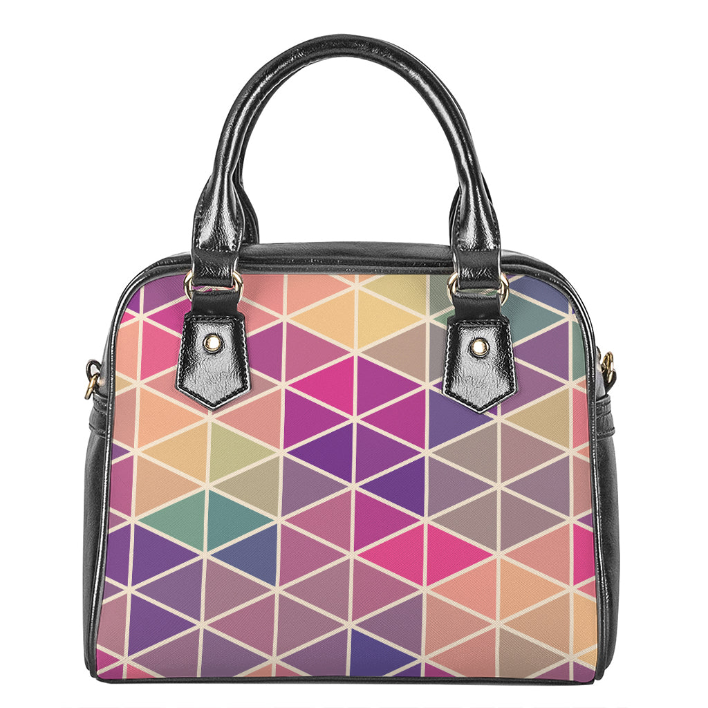 Pastel Geometric Shape Pattern Print Shoulder Handbag