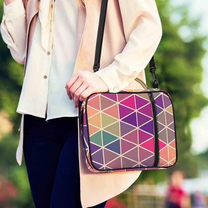 Pastel Geometric Shape Pattern Print Shoulder Strap Bible Bag