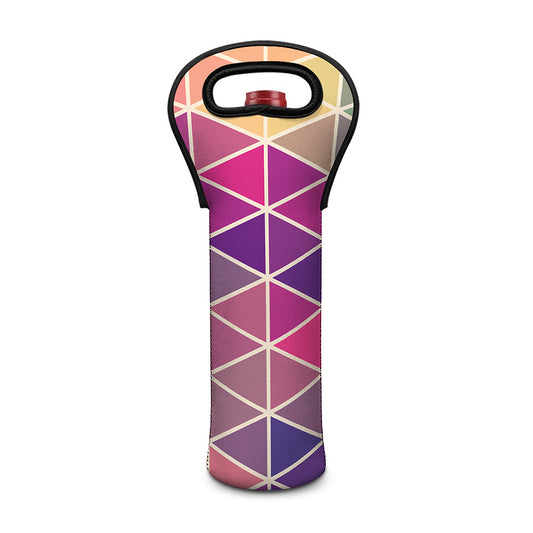 Pastel Geometric Shape Pattern Print Single Neoprene Wine Tote