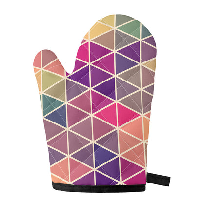 Pastel Geometric Shape Pattern Print Single Oven Mitt