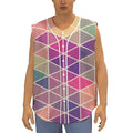 Pastel Geometric Shape Pattern Print Sleeveless Baseball Jersey