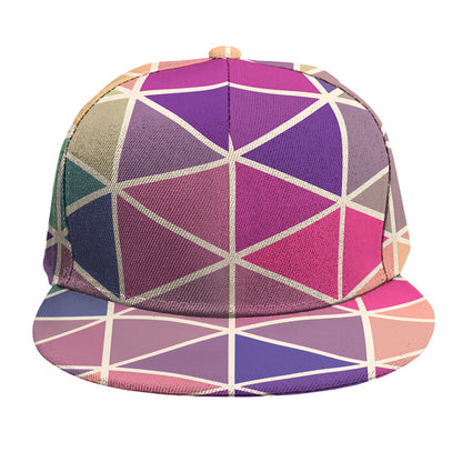 Pastel Geometric Shape Pattern Print Snapback Cap