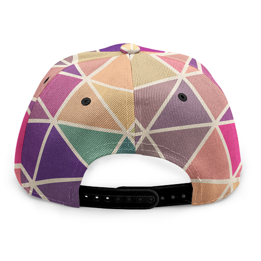 Pastel Geometric Shape Pattern Print Snapback Cap