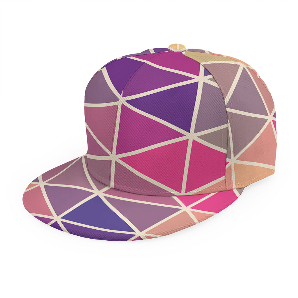 Pastel Geometric Shape Pattern Print Snapback Cap